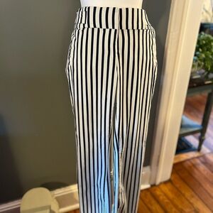 Navy and White Striped Women's Pants